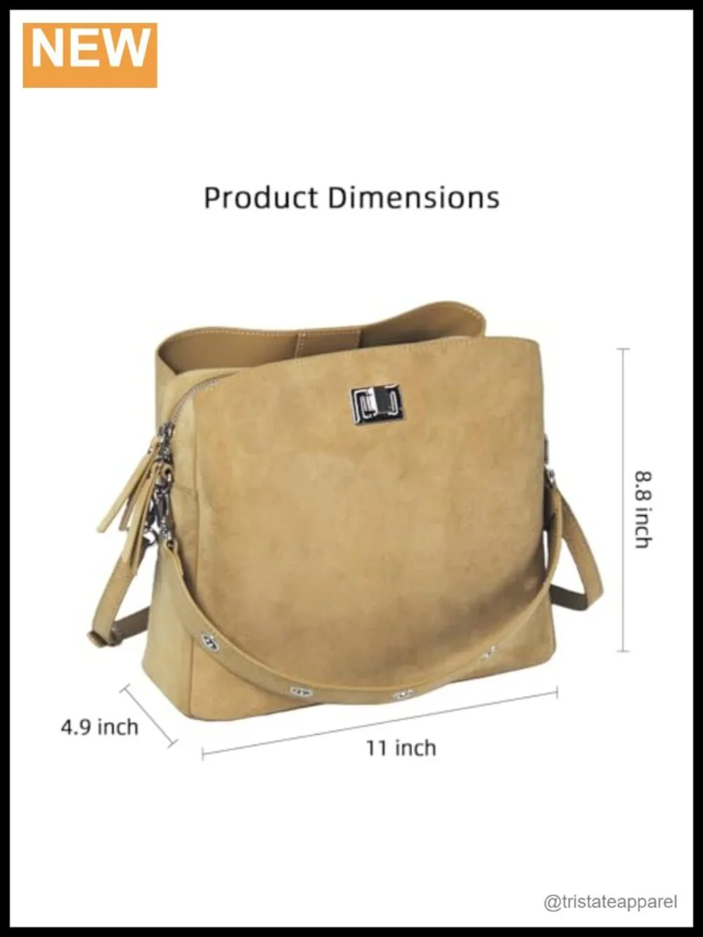 Genuine Leather Suede Hobo Bag Slouchy Crossbody Shoulder Purse